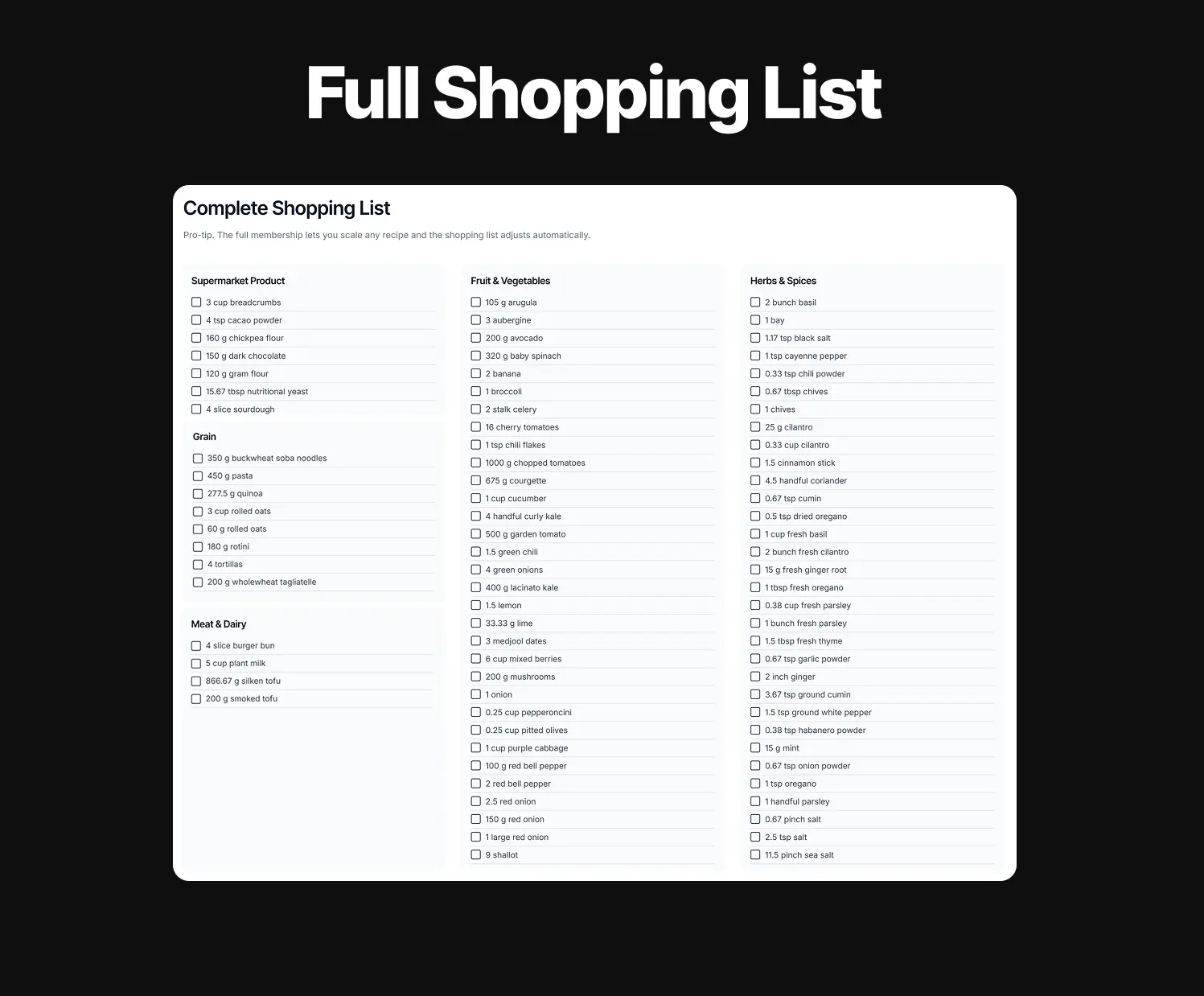 Shopping Lists